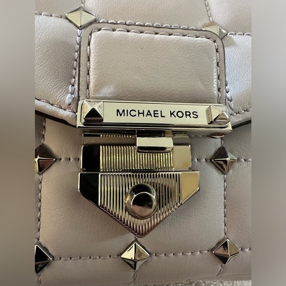 MICHAEL KORS SOHO LAVENDER MIST CHAIN, STUDDED LEATHER QUILTED SHOULDER BAG NWOT - Picture 8 of 12